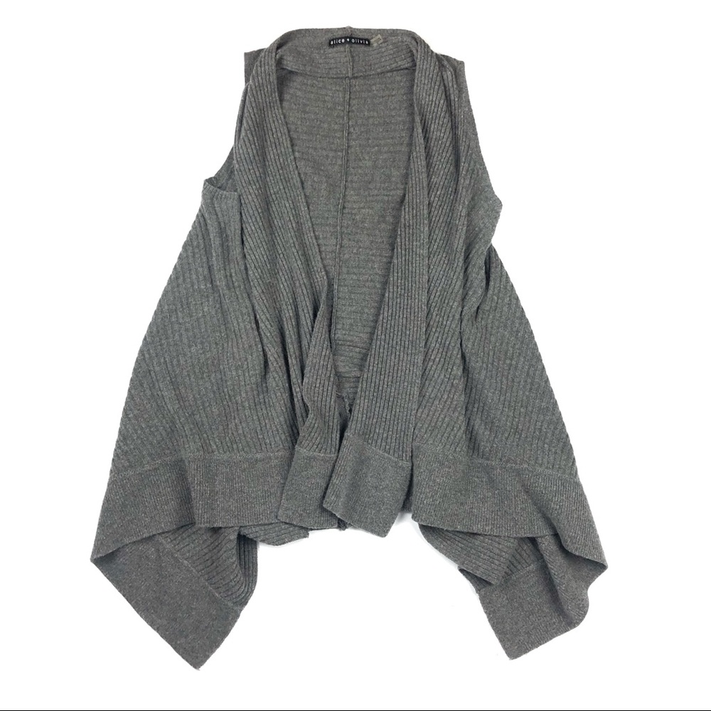 alice + olivia oversized drapey sleeveless wool cashmere sweater size small